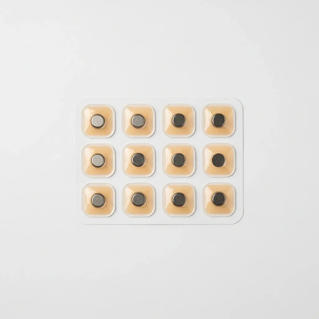 Blíster de parches beige con imán — Repuestos Clip